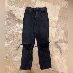 Abercrombie & Fitch distressed Ankle straight high rise curve love jeans